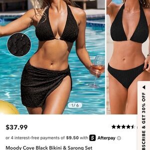 NEW in bag Black Triangle Bikini Set with High-Cut Bottoms